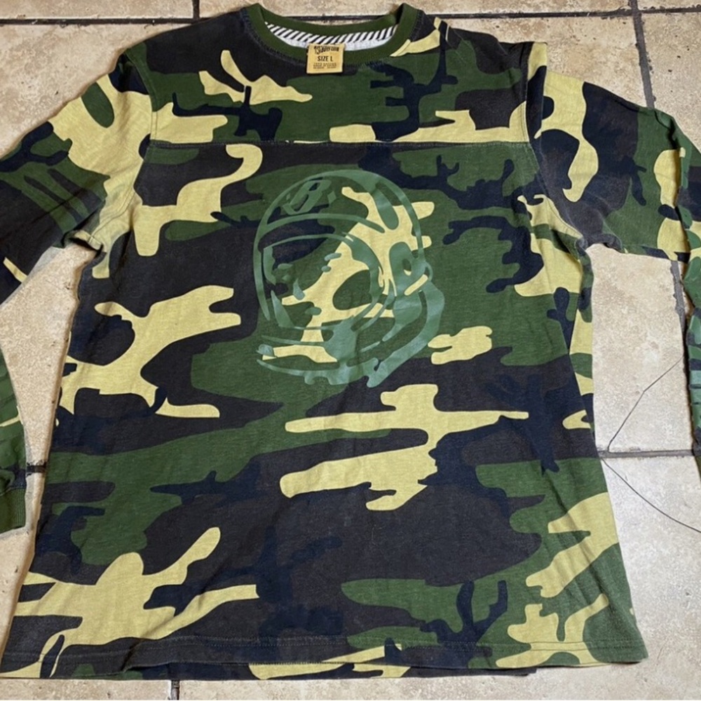 Billionaire Boys Club Camouflage Long Sleeve Tee - Green and Black